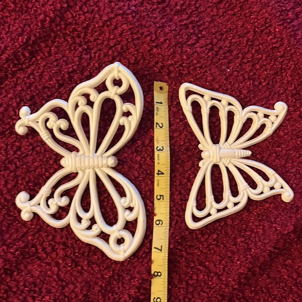 Vintage Homco Home Interiors White Bathroom butterfly decor set